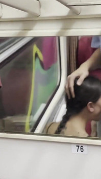 Nympha Sucks 'til Get Sperm in Train POV