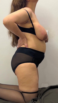 Big Tits MILF in Stockings Flaunting Her Curvy Body Big Boobs