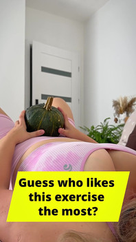 The Wife Practises Lifting Pumpkins When Her Large Breasts Are Visible.