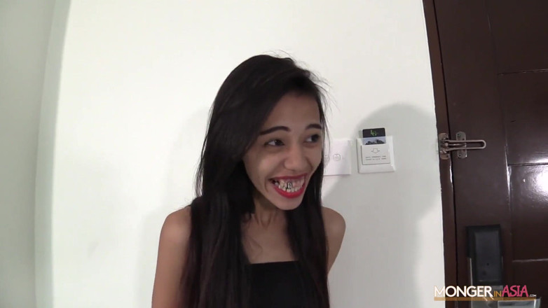 Monger In Asia: Ultra thin Asian whore inseminated and bred