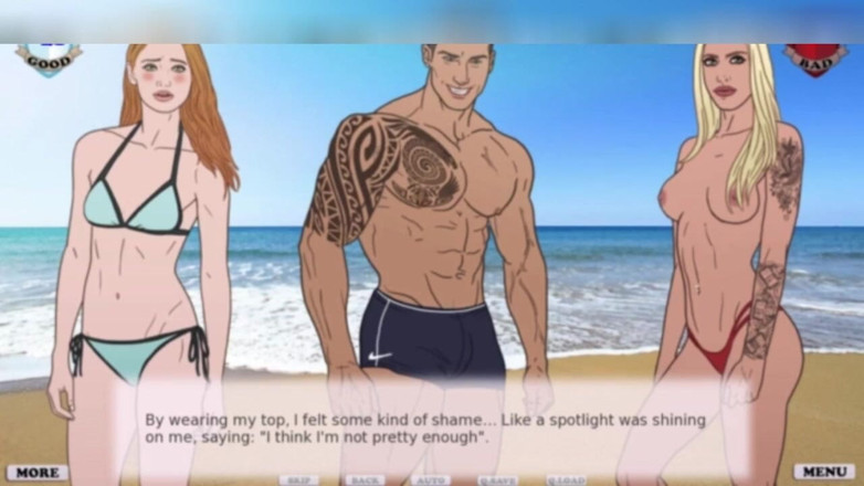 3DXXXTEEN2 Cartoon: 去海滩的一次旅行。3D 色情卡通性爱