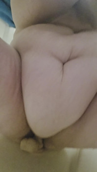 Big Girl Using Dildo on the Wall