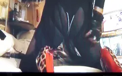 Loubes e leopardos em pura seda preta