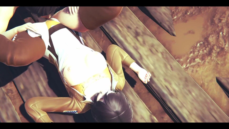 HentaiTubes: On Titans Hentai - Mikasa thổi kèn và sau đó anh ta...