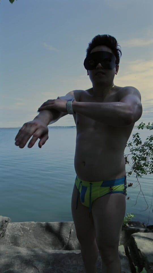 Barenakedboy: Lake Day Mood: Oiled up, Flexing, and Shamelessly Showing off-because...