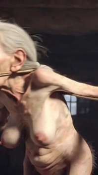 Oma in touwbondage - harig poesje & anaal creampie-verlangen