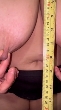 Measuring. Huge J Cup Tits