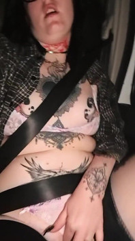 Goth Girl Gets Bored While Driving - Dildo, Throat Fuck.