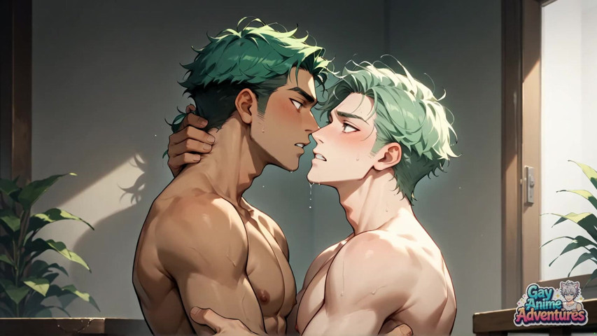 Green-haired Muscle's Sunlit Bedroom Creampie Explosion Melting Gay Hardcore Porn! (Gay Anime Adventures)