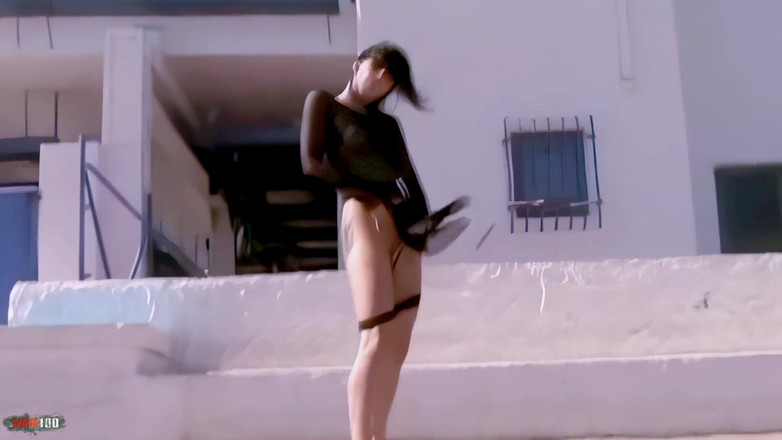 MMM100: Barbara-nux Hot Young Brunette Barbara Nux Removing Clothes