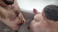 Cum and piss play fun!: Zpomalené chcaní hrát ve sprše kompilace.