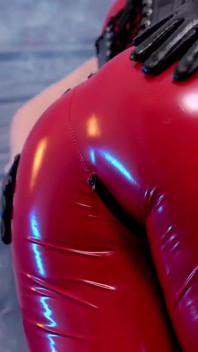 Hot Pvc Teasing, Fetish Beautiful Video. Mistress in Red Vinyl Clothing