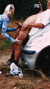 Romanian Hitchhiker Blowjob on Motorway in France