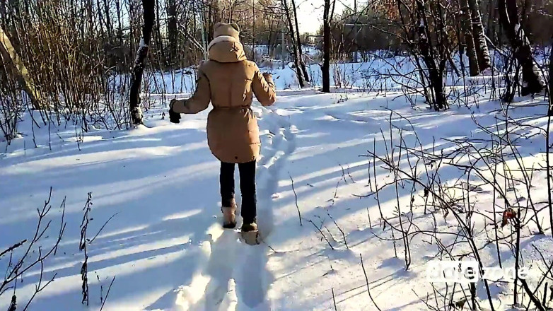 Datezone: Amateur al aire libre el pasado invierno mamada