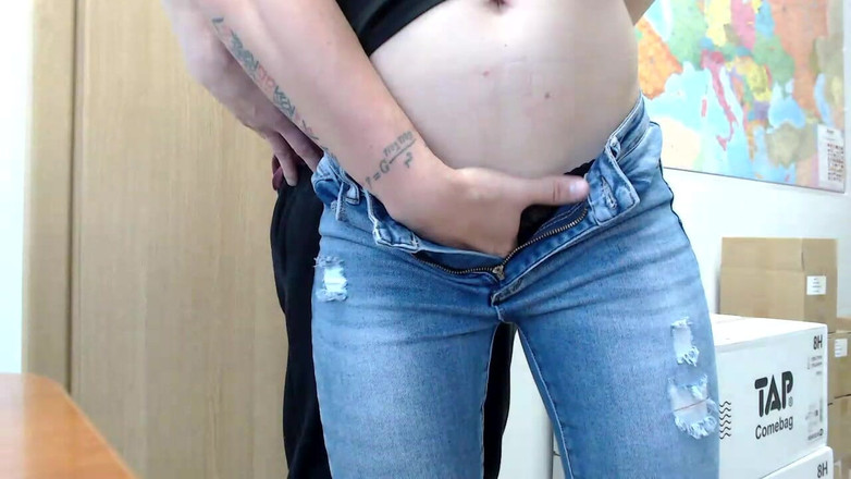 MagicStas: Sexy culo novia en jeans y bragas negras