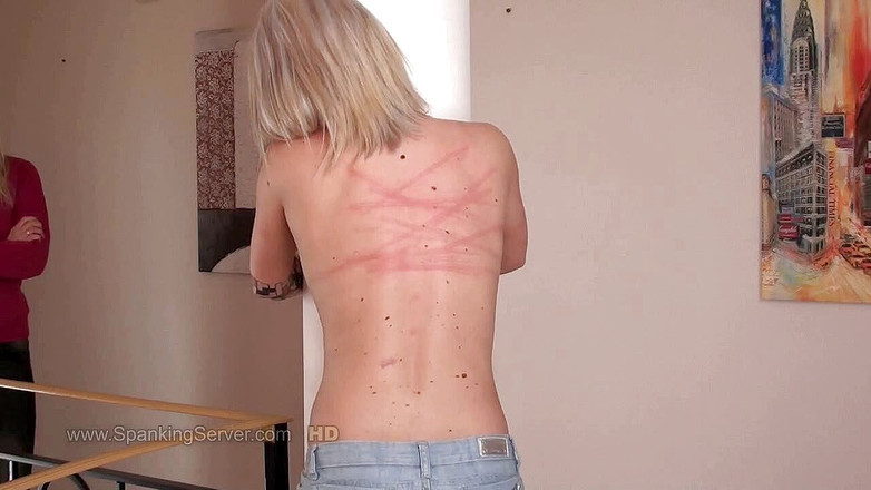 Spanking Server: Кора гола спина батогом