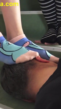 Sock Teenies Trample Face and Hand Hands of Slave