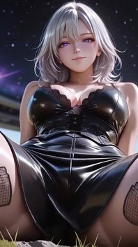 Sex în aer liber uluitor cu waifu anime în ținută neagră lucioasă - Pasiune totală