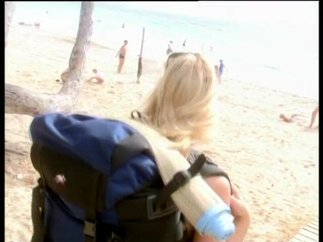Lucky Cooch: A few blonde babes are having fun at the beach