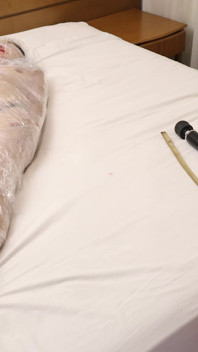 Dehumanizing Kel with Plastic Wrap! She Is My Sensitive Plastic Doll.