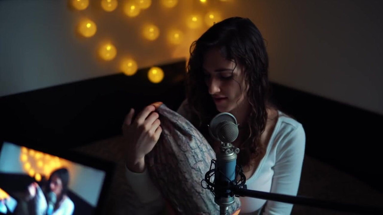 Piper Blush: Asmr dengan sarung bantal, gigitan, goresan