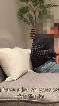 Straight Young Hairy Twink Cums After Edging and Getting Sucked on the Couch