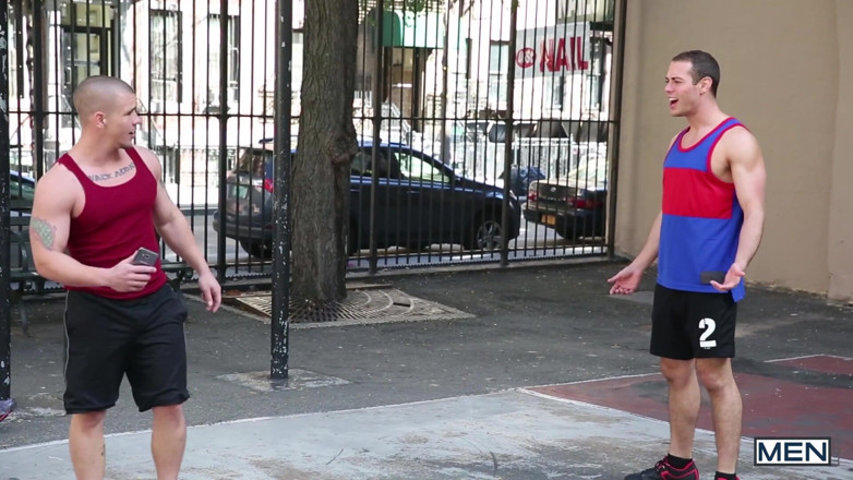 Twink pop studio: Big Dick Adam Bryant &amp; Scotty Shoot Hoops Then Sneak Away...