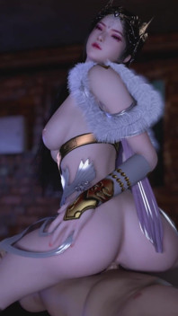 3D Sexy Asian Cosplay Queen Naked Her Shaved Pussy