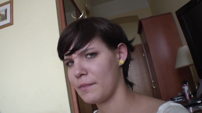 Toy Sluts: Brunette teen plays with glass dildo