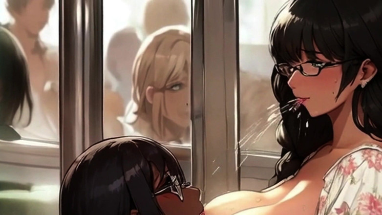 Spicy Toons: Milfs susu menyusu antara satu sama lain di dalam bas...