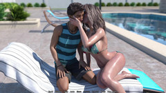 Porngame201: Evli ve üvey anne Awam Main Edition #14b havuz başında rahatlıyor