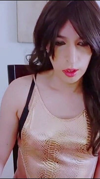 Crossdresser Playing Alone