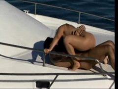 Anal seduction: Outdoor boat deck big dick sex for this long haired...