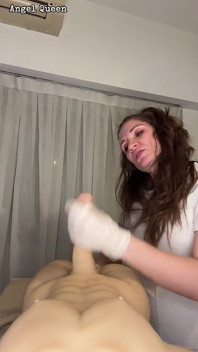 POV Nurse Prostate Exam and Handjob with Gloves