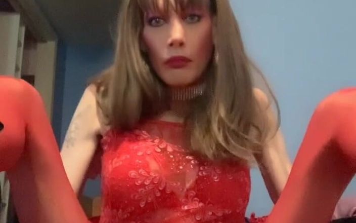 Lisa Luvly: Red Silky Stockings