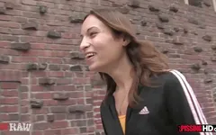 Skinny brunette Amber Rayne becomes a human urinal