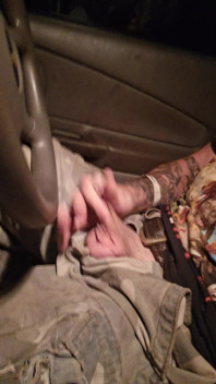 Rubbing Cock in Car