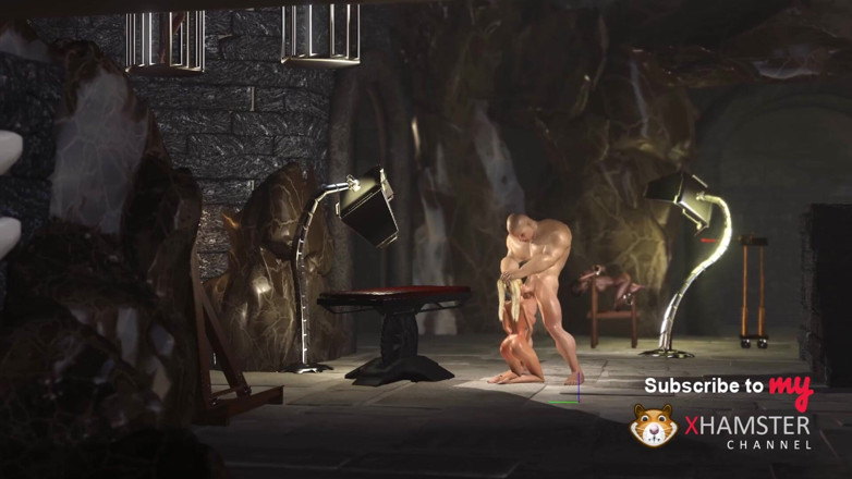 3dxpassion: Hard fuck in the dungeon! Big hercules plays with a...