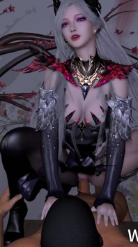 3D Cute Asian Slut with Hot Lingerie Teasing the Big Dick to Fuck Her Pussy