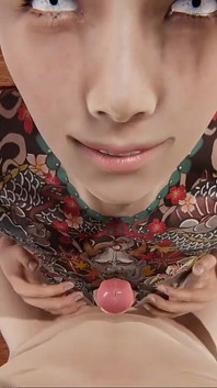 Yaoi - un mec au corps entièrement tatoué fait une branlette à un jumelle puis se caresse contre ses pecs