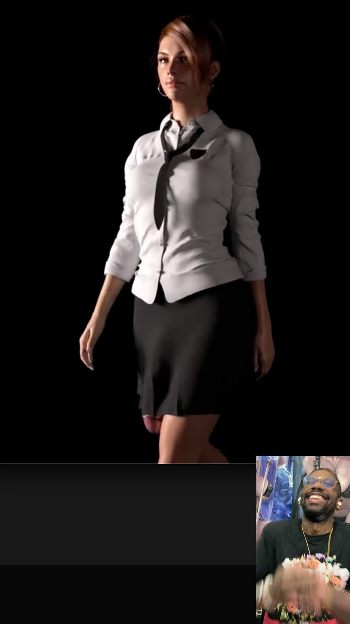 L6RD7BLU3 FUTA: Transgender kancelářská dáma jde do práce s jejím thicc ptákem