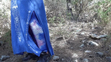 Souzan Halabi: Muslim Granny Outdoor with Submissive Boy