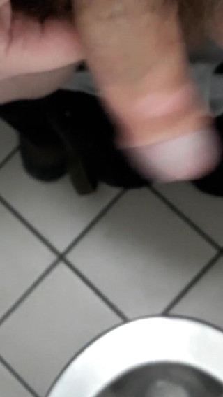 Thebavarianone: Playing with cock in a public toilet