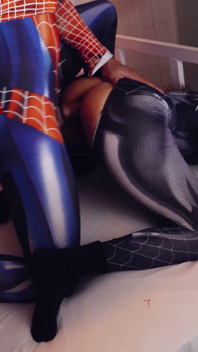 Anal Creampie for Spider Girl - Anal Cleanup, Pegging, 3 Cumshot's and Cum in His Mouth for Spider Man