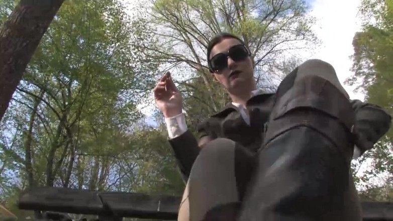 Lady Victoria Valente: Mistress in riding outfit: Be my human ashtray and boot...