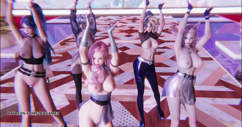3D-Hentai Games: KDA - More striptease Ahri Akali Evelynn Kaisa Kda Seraphine all...