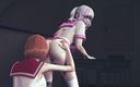 Waifu club 3D: लाल बालों वाली प्रेमिका चूत सहपाठी को चाटती है