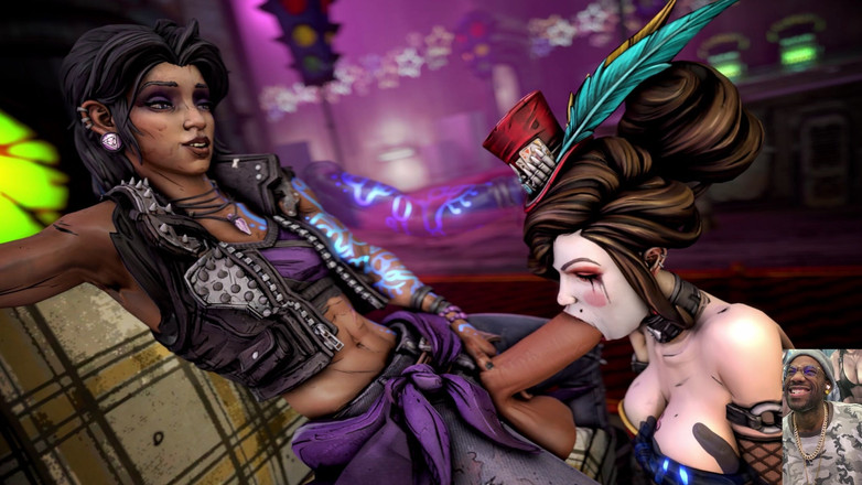 L6RD7BLU3 FUTA: Twee opruimende sletten likken op een transgender grote zwarte lul...