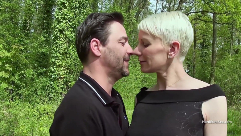 Hard Euro sex: Tall short haired milf takes a big cock up her...
