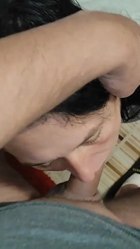 Stepmom MILF Gave a Sloppy Blowjob with Cum in Mouth to Horny Stepson